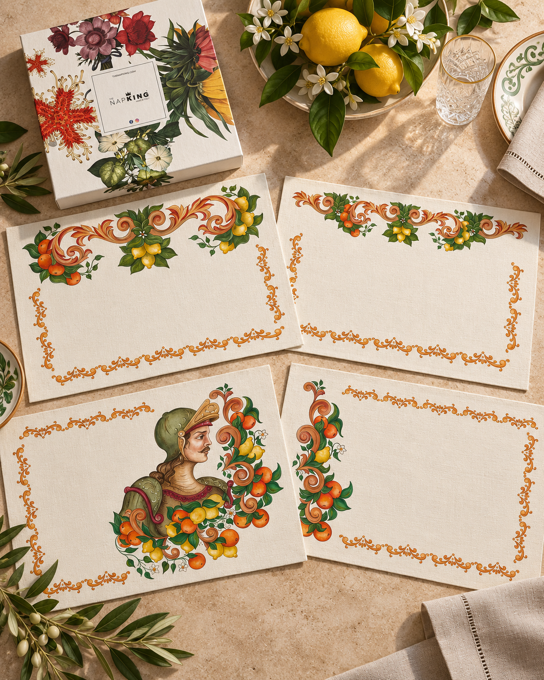 Medoro – Set aus 4 Platzsets aus 100 % Leinen