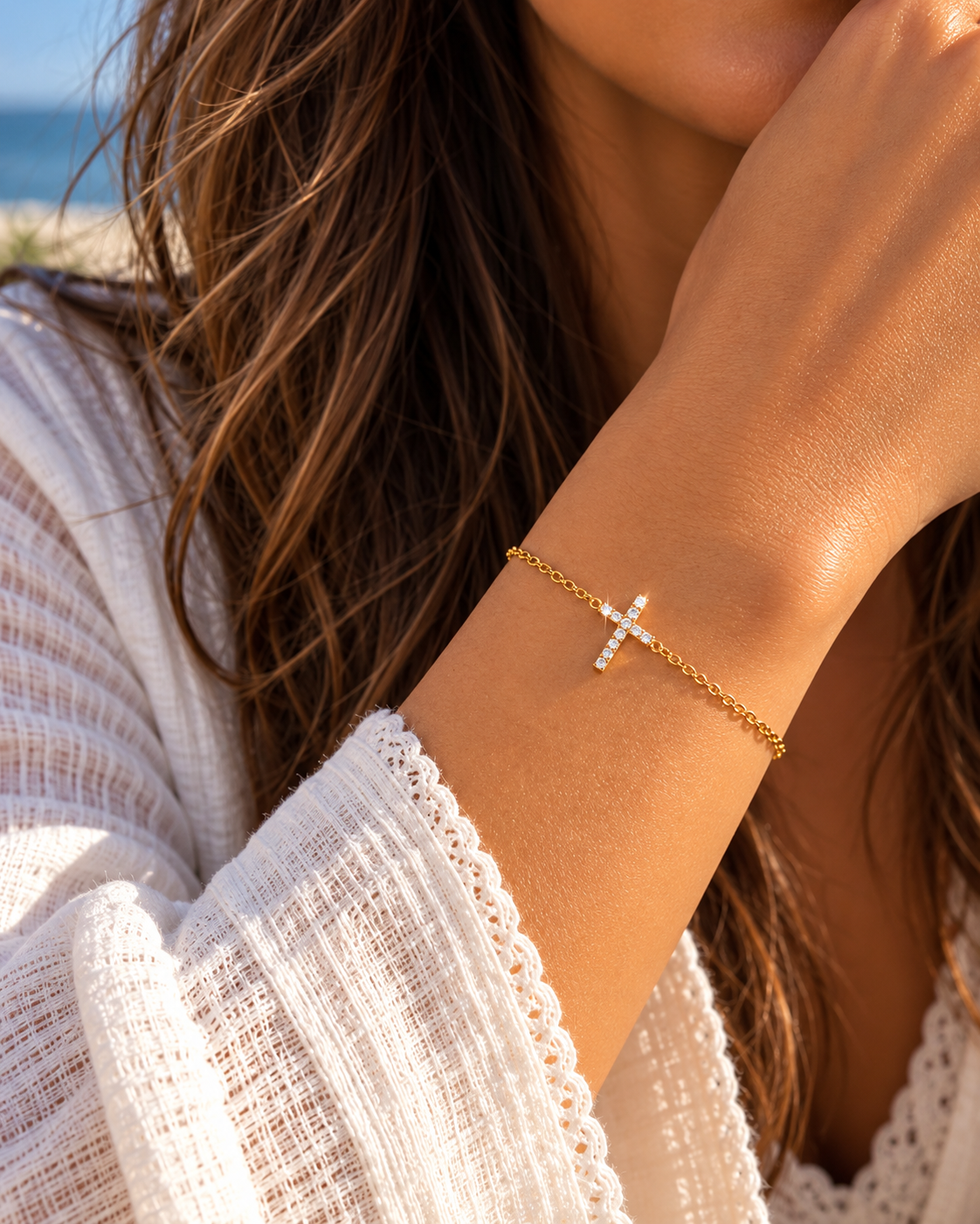 Damenarmband mit Anhänger & Strass