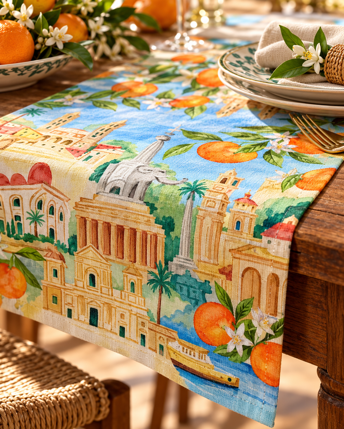 Sicily – Tischläufer aus 100 % Leinen