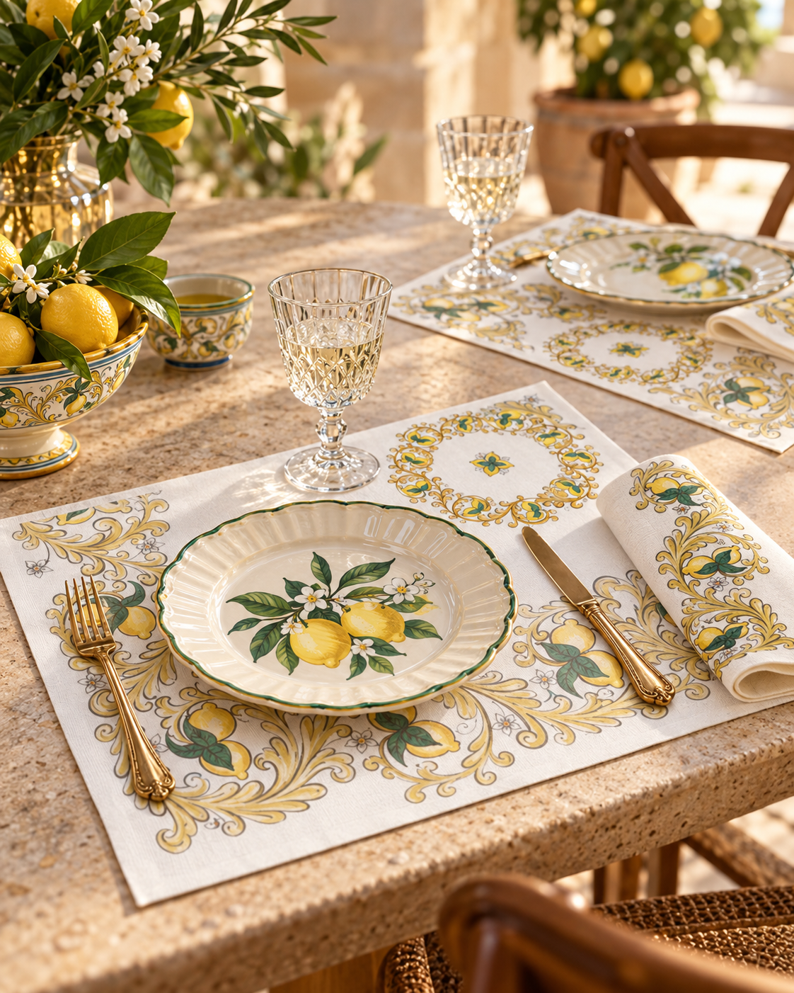 Set aus 4 Platzsets „Isolabella“ aus 100 % Leinen