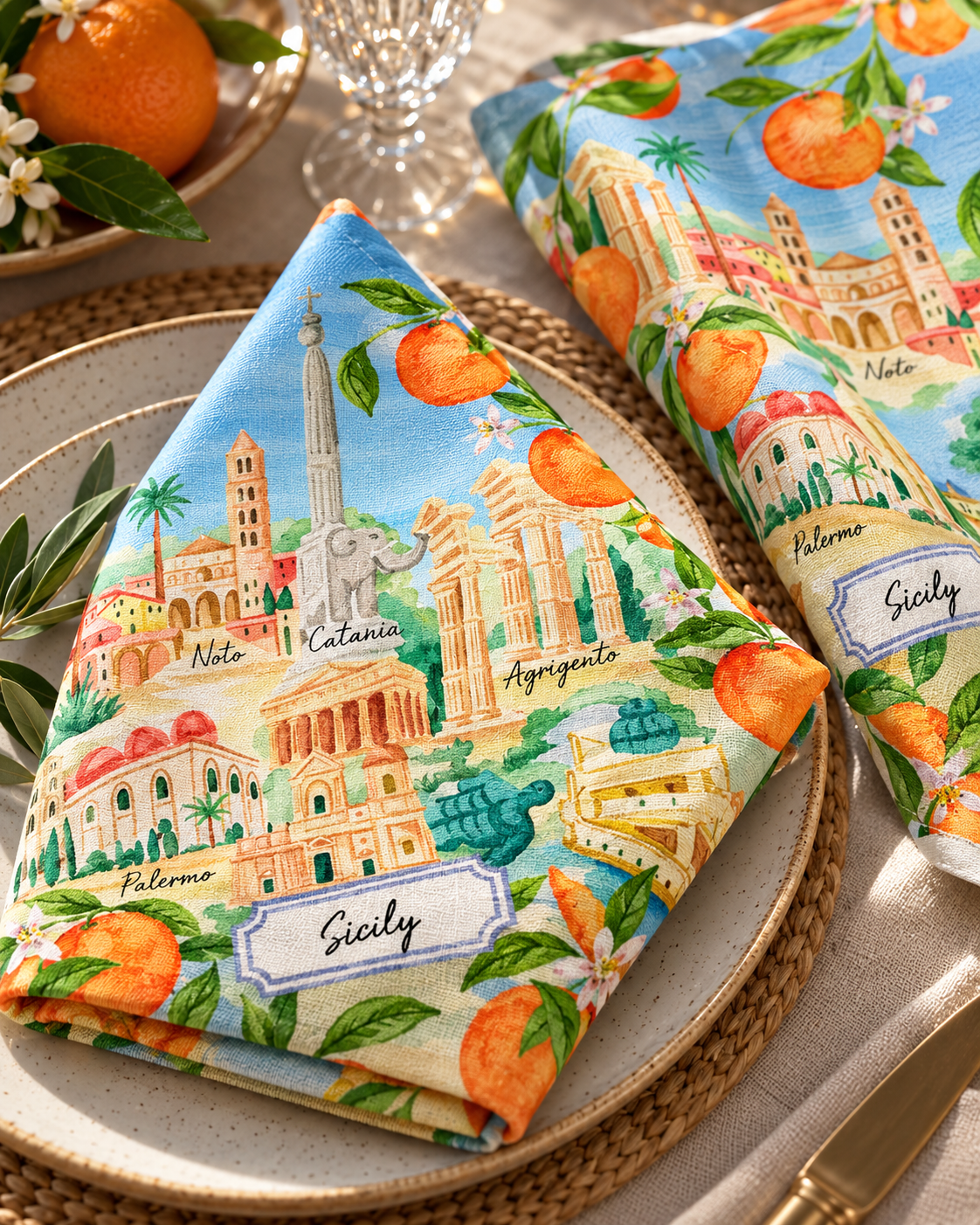 Sicily – Set aus 4 Servietten aus 100 % Leinen