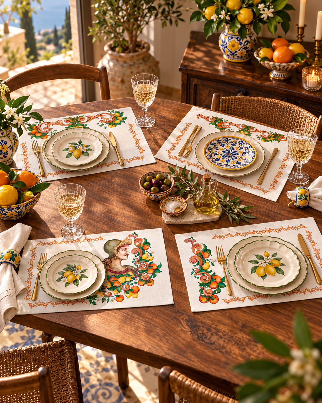 Medoro – Set aus 4 Platzsets aus 100 % Leinen