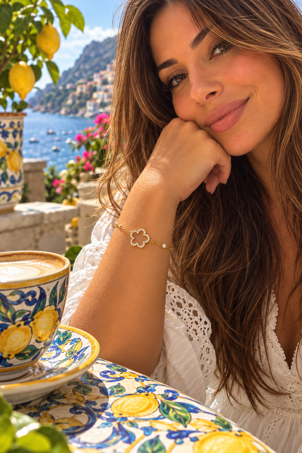 Fiore Luce – Armband mit funkelnder Blume | Gold & Silber
