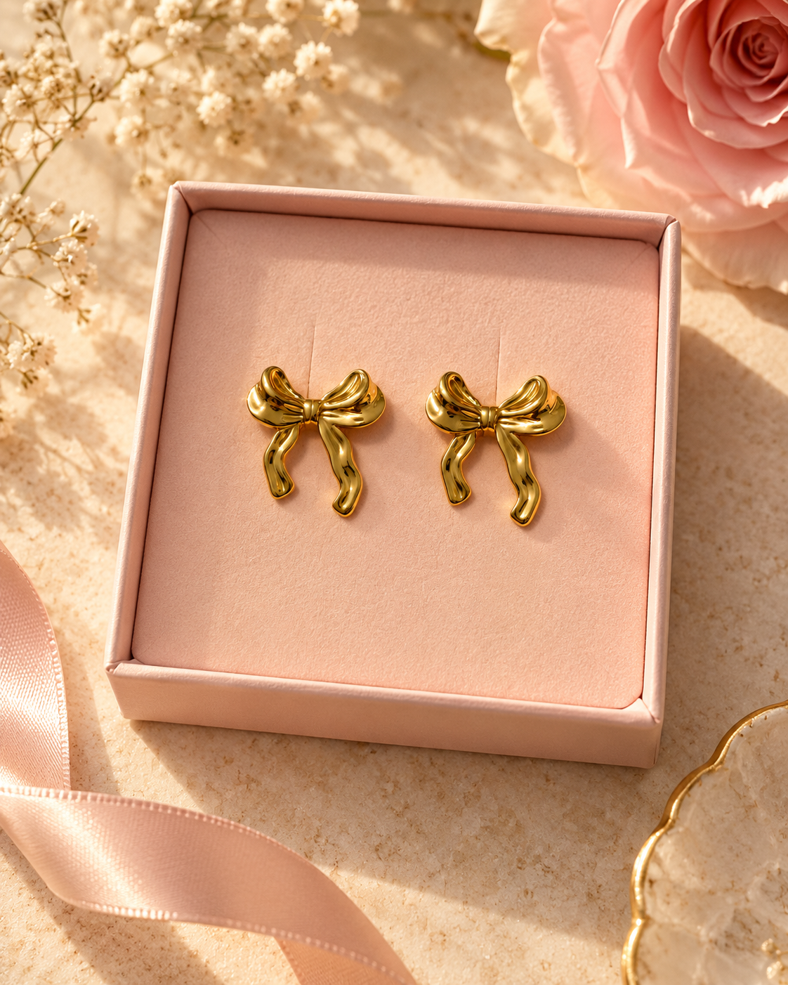 Luxe Bow – Ohrstecker Schleife Gold
