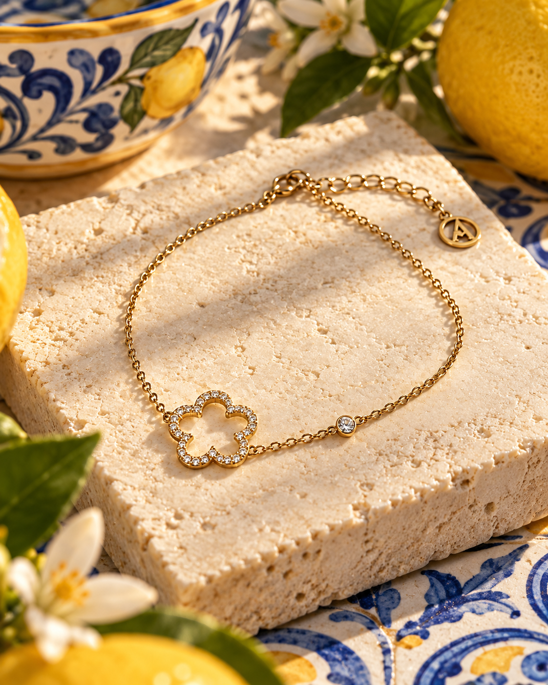 Fiore Luce – Armband mit funkelnder Blume | Gold & Silber