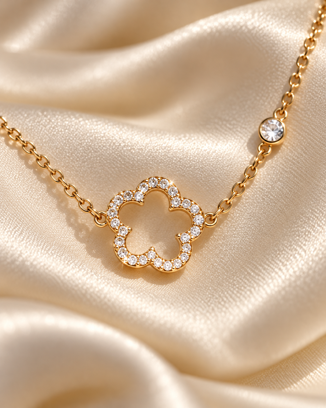 Fiore Luce – Armband mit funkelnder Blume | Gold & Silber