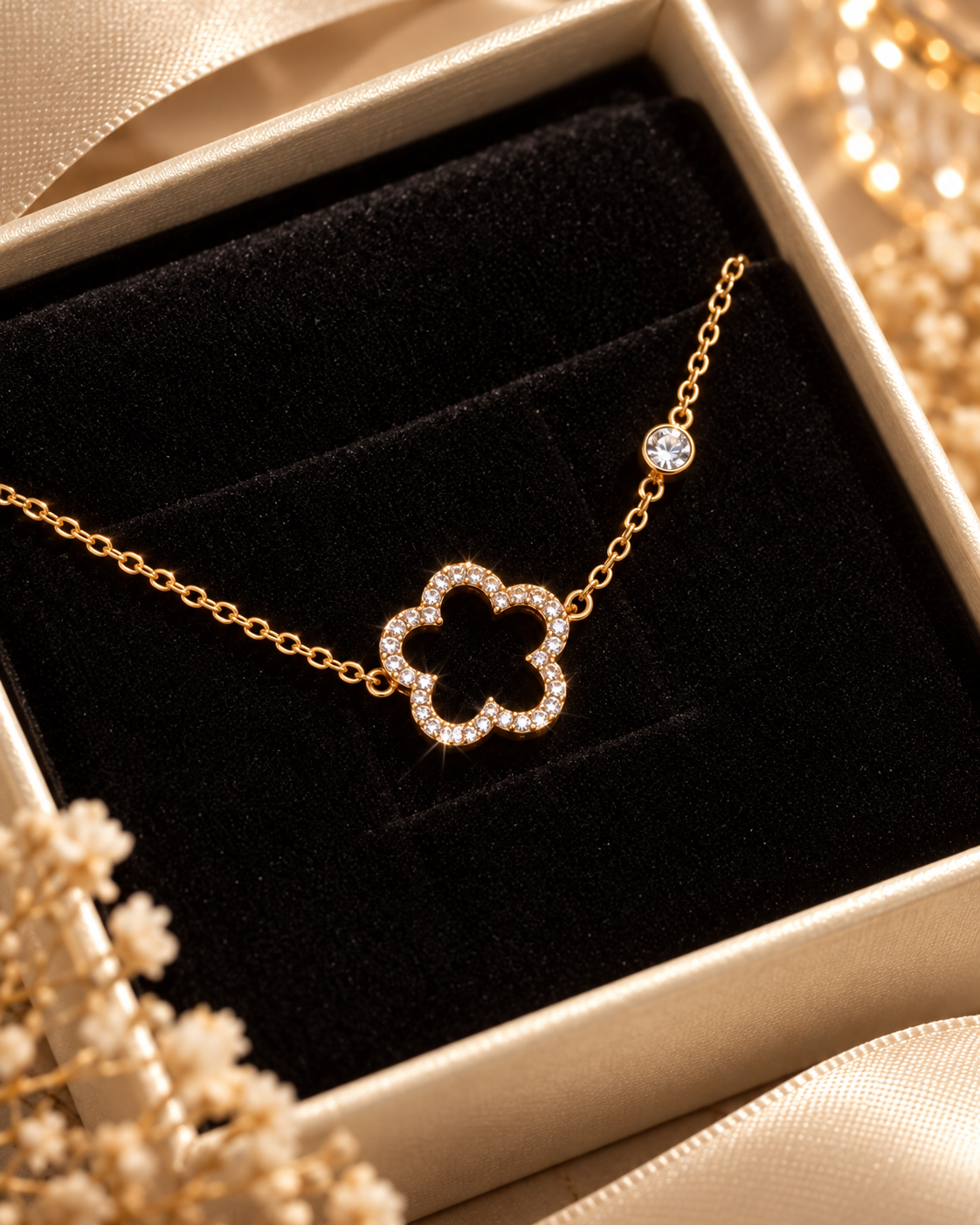 Fiore Luce – Armband mit funkelnder Blume | Gold & Silber