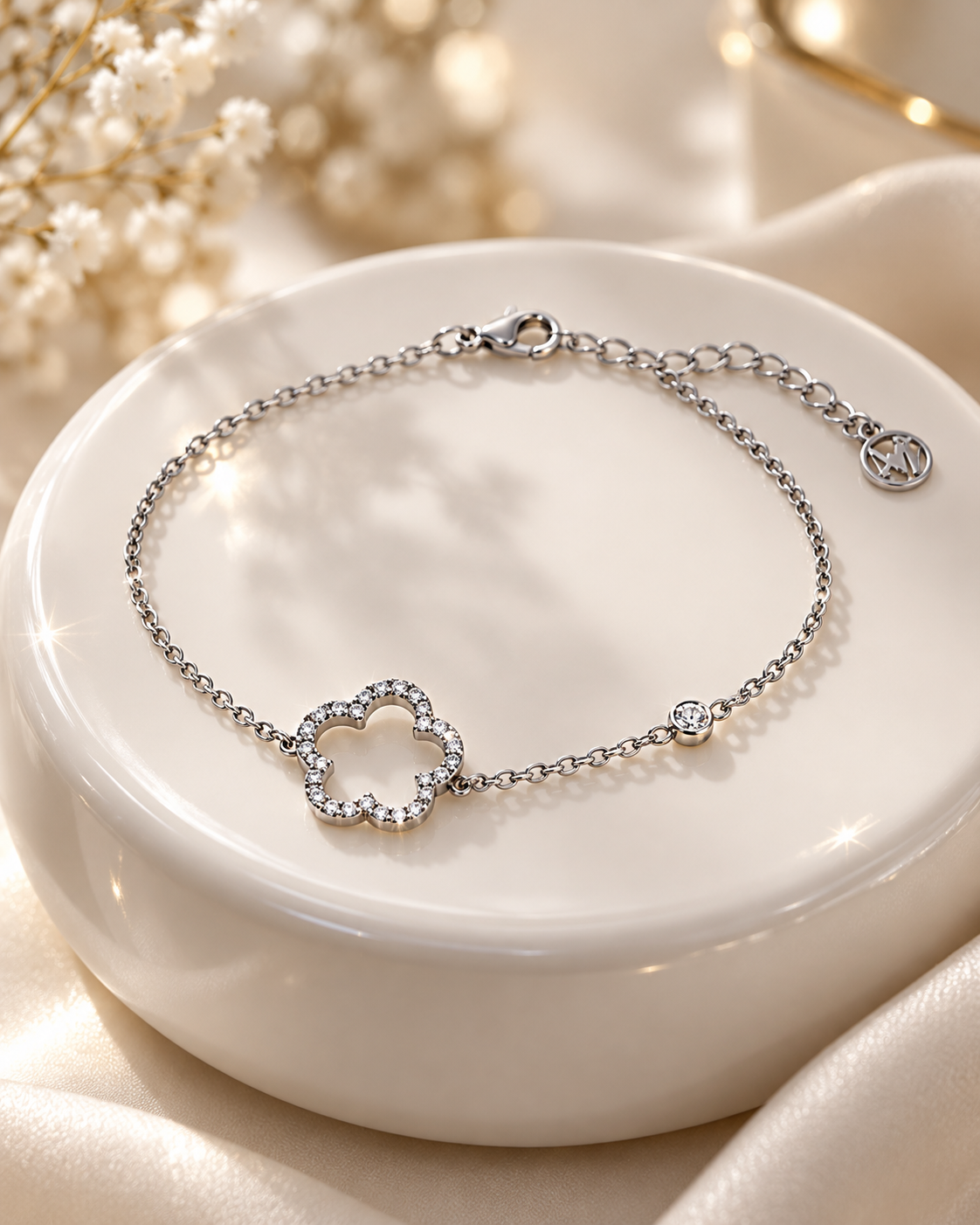 Fiore Luce – Armband mit funkelnder Blume | Gold & Silber