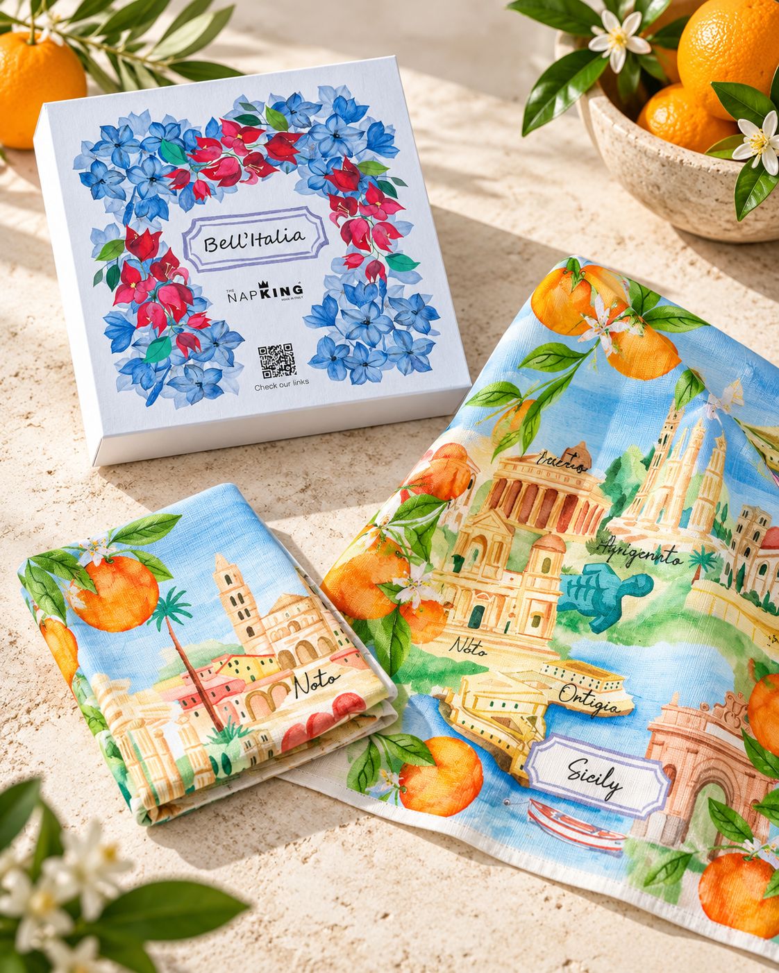 Sicily – Set aus 4 Servietten aus 100 % Leinen